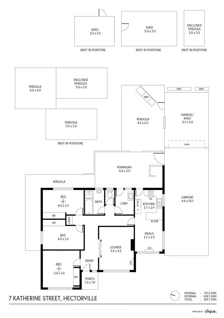 Floorplan of Homely house listing, 7 Katherine Street, Hectorville SA 5073