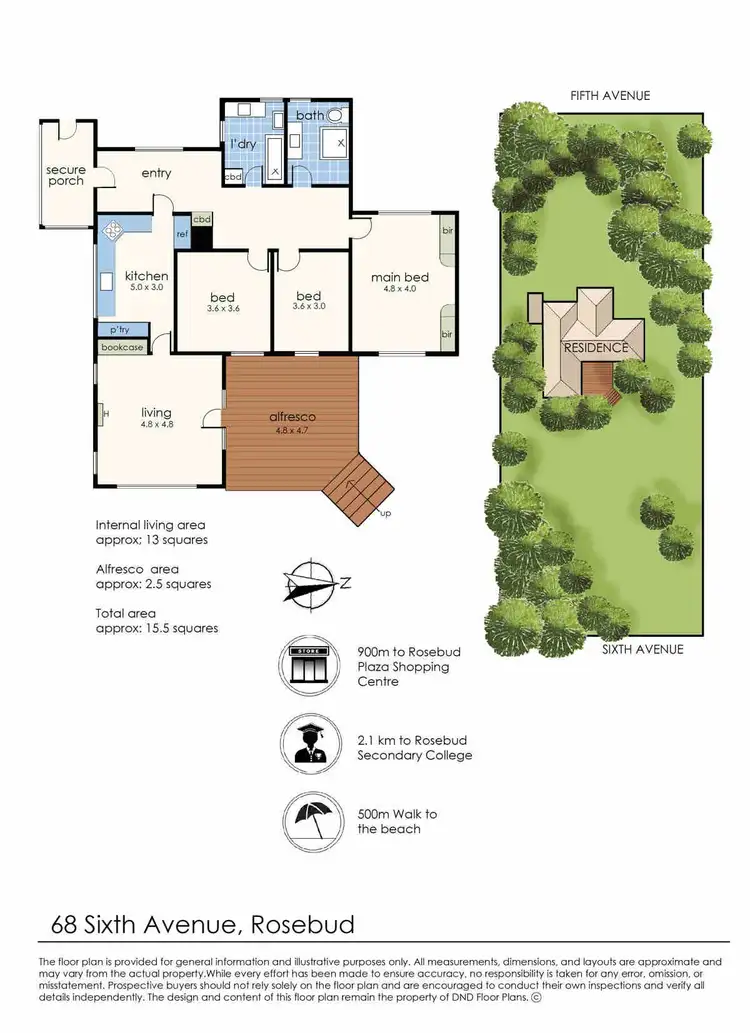 Floorplan of Homely house listing, 68 Sixth Avenue, Rosebud VIC 3939