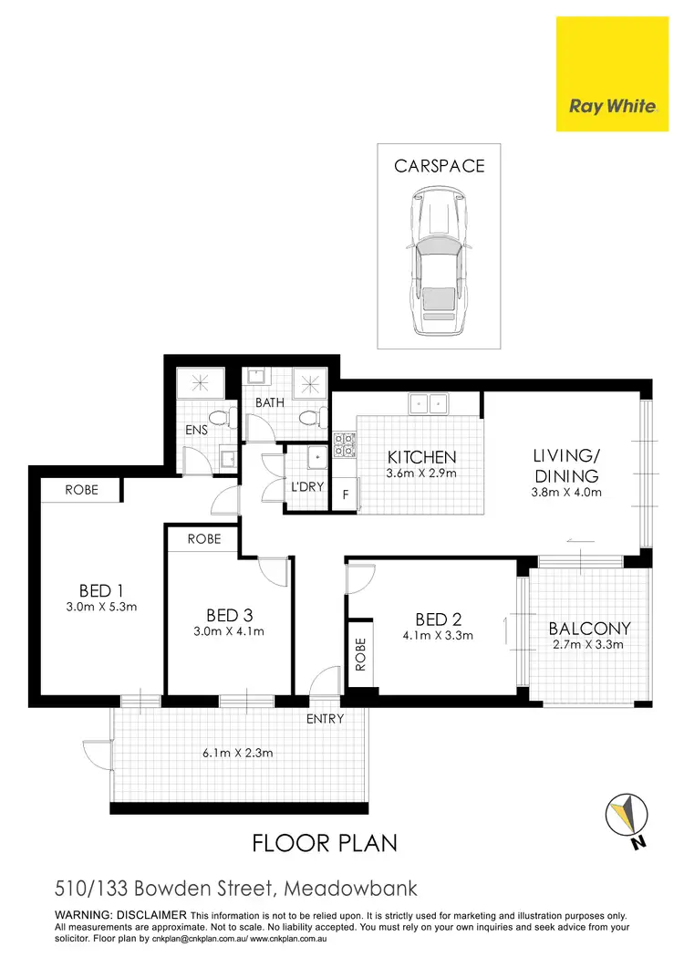 Floorplan of Homely apartment listing, 510/133 Bowden Street, Meadowbank NSW 2114
