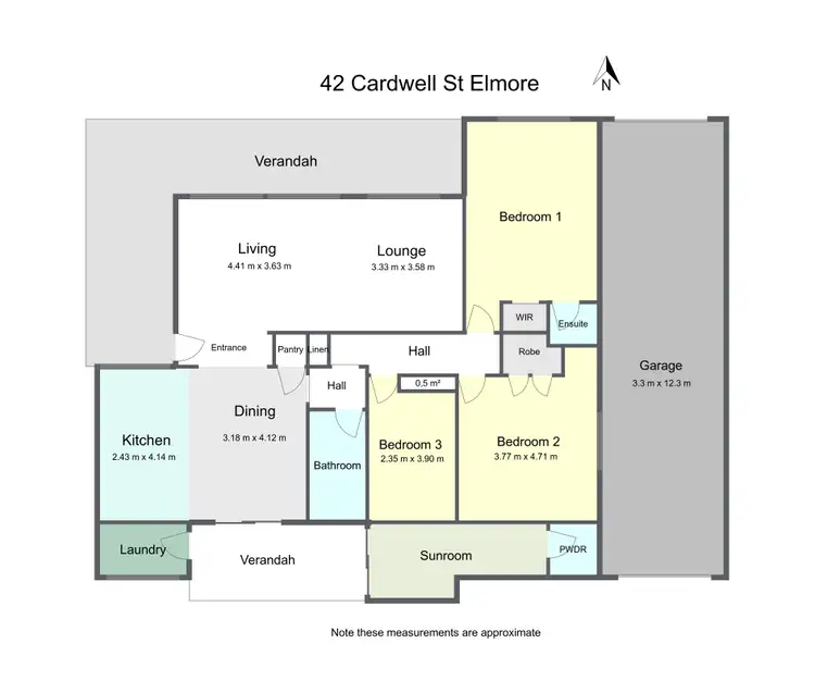 Floorplan of Homely house listing, 42 Cardwell Street, Elmore VIC 3558