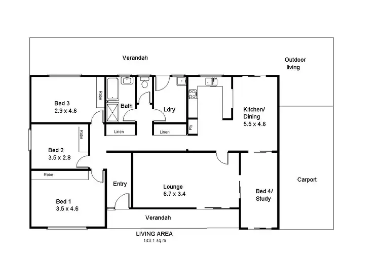 Floorplan of Homely house listing, 12 Aird St, Moorook SA