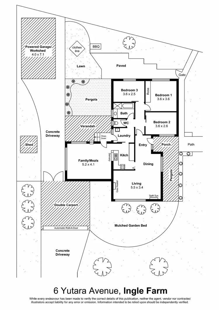 Floorplan of Homely house listing, 6 Yutara Ave, Ingle Farm SA