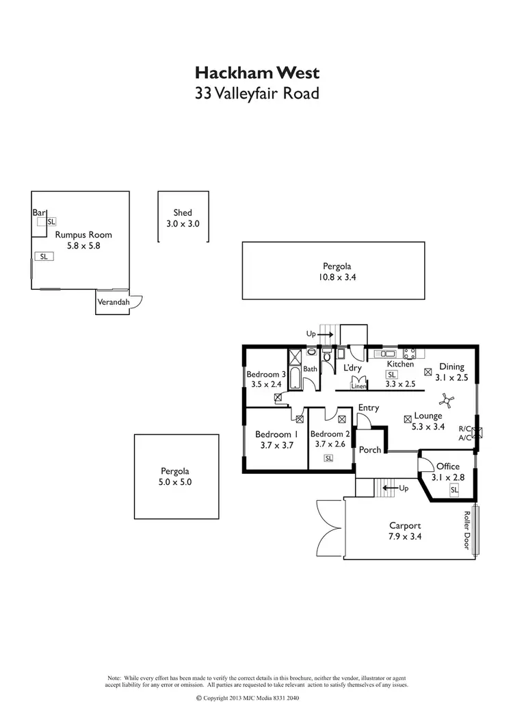 Floorplan of Homely house listing, 33 Valleyfair Rd, Hackham West SA