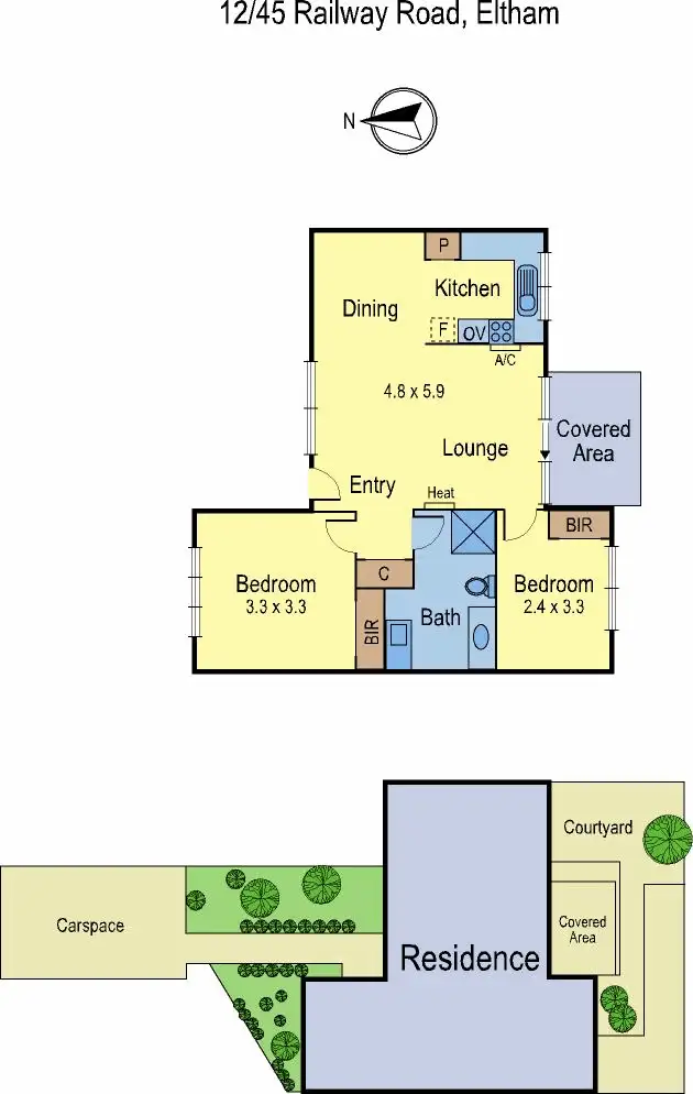 Floorplan of Homely unit listing, 12/43 Railway Pde, Eltham VIC
