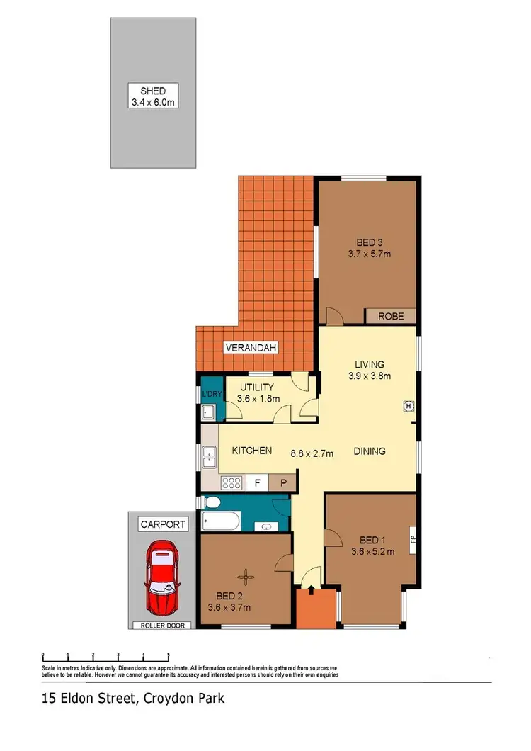 Floorplan of Homely house listing, 15 Eldon St, Croydon Park SA
