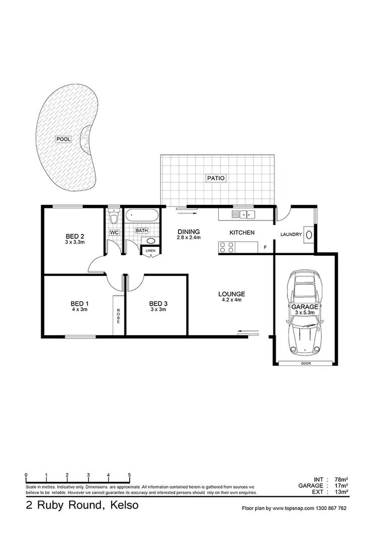 Floorplan of Homely house listing, 2 Ruby Rnd, Kelso QLD