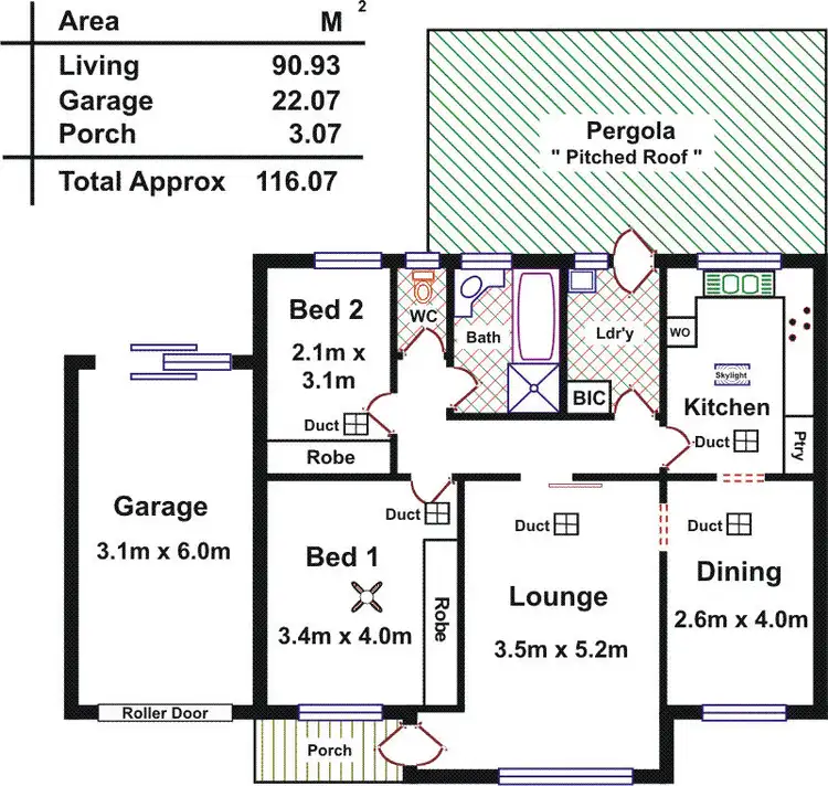 Floorplan of Homely unit listing, 2/34 Capper St, Camden Park SA