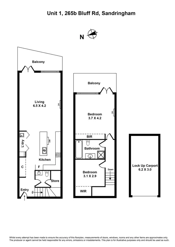 Floorplan of Homely apartment listing, 1/265B Bluff Rd, Sandringham VIC