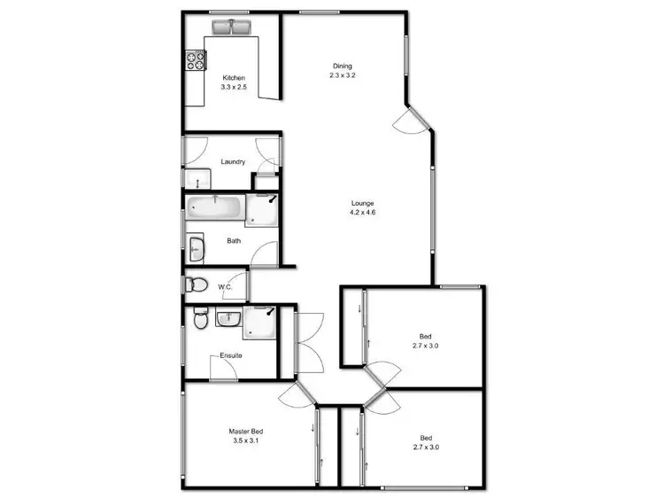 Floorplan of Homely house listing, 1/12 Cromer Ct, Banora Point NSW