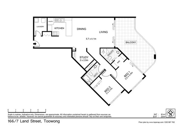 Floorplan of Homely unit listing, 166/7 Land St, Toowong QLD