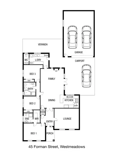 Floorplan of Homely house listing, 45 Forman St, Westmeadows VIC