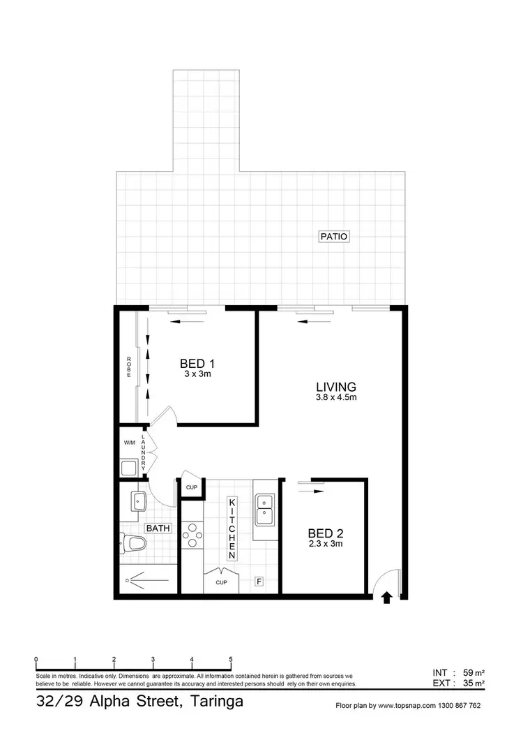 Floorplan of Homely apartment listing, 39/29 Alpha St, Taringa QLD