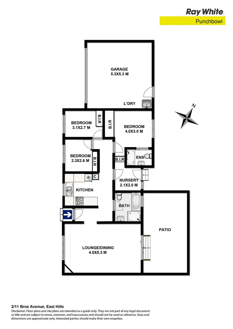 Floorplan of Homely villa listing, 2/11 Broe Ave, East Hills NSW