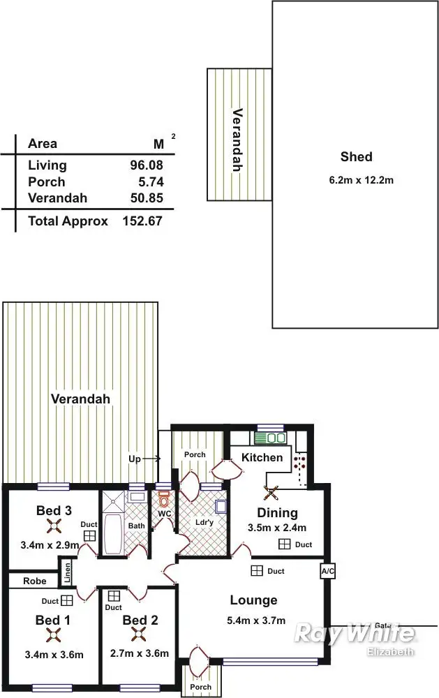 Floorplan of Homely house listing, 15 Douglas St, Elizabeth Downs SA