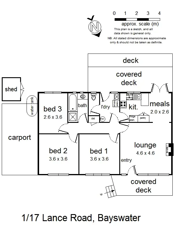 Floorplan of Homely unit listing, 1/17 Lance Rd, Bayswater VIC