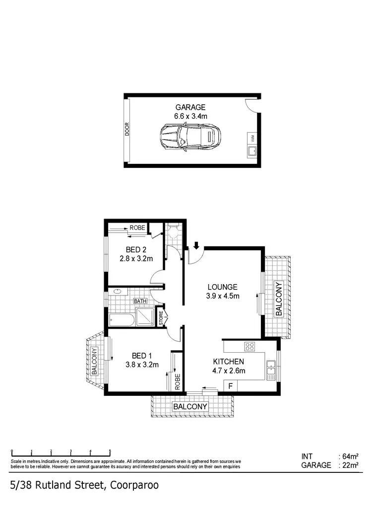 Floorplan of Homely unit listing, 5/38 Rutland St, Coorparoo QLD