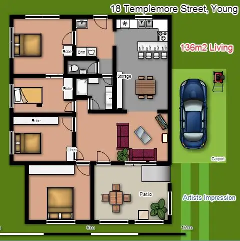 Floorplan of Homely house listing, 18 Templemore St, Young NSW