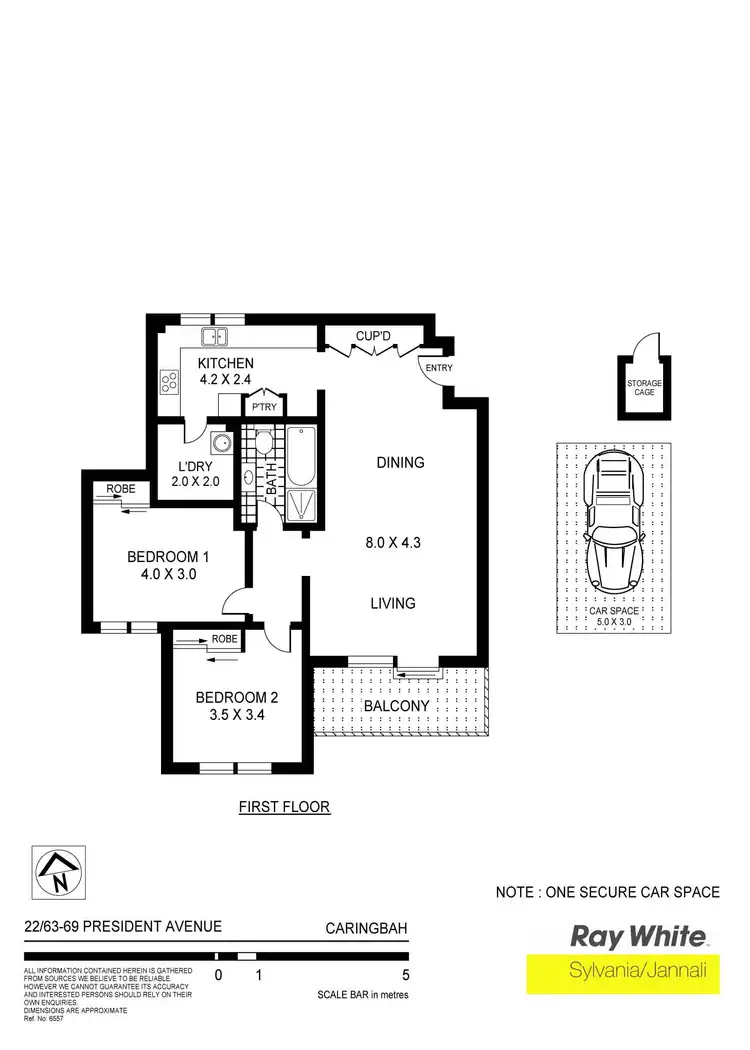 Floorplan of Homely unit listing, 22/63-69 President Ave, Caringbah NSW