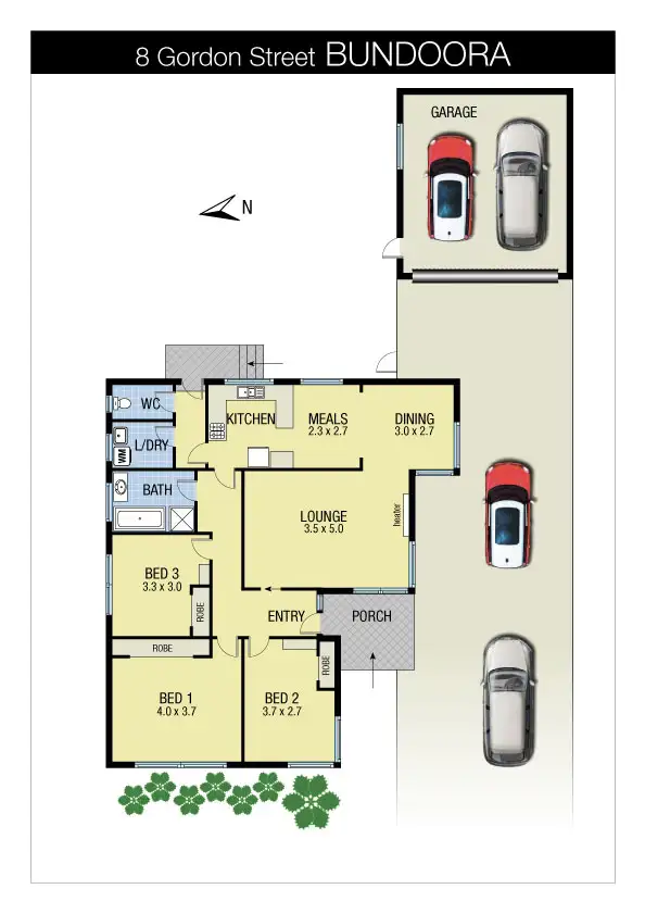Floorplan of Homely house listing, 8 Gordon St, Bundoora VIC