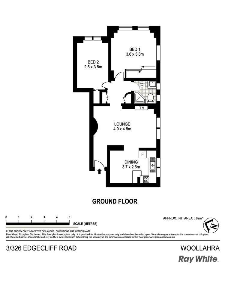 Floorplan of Homely apartment listing, 2/326 Edgecliff Rd, Woollahra NSW