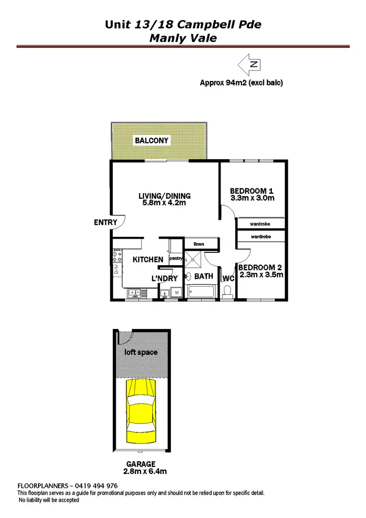 Floorplan of Homely apartment listing, 13/18 Campbell Pde, Manly Vale NSW