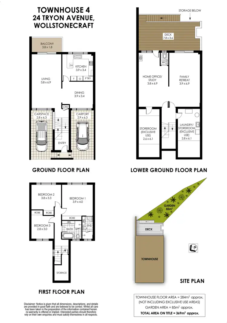 Floorplan of Homely townhouse listing, 4/24 Tryon Ave, Wollstonecraft NSW