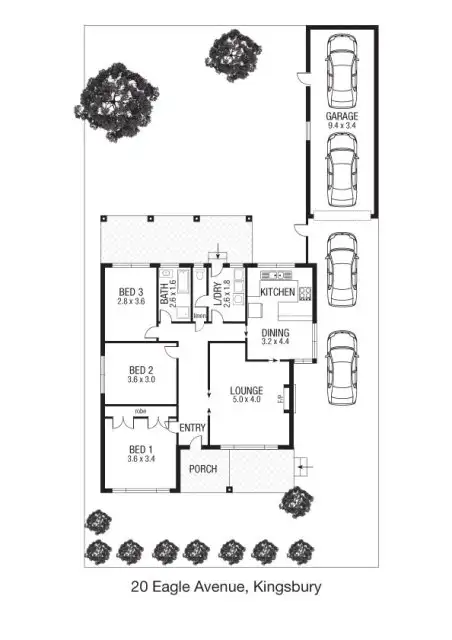 Floorplan of Homely house listing, 20 Eagle Ave, Kingsbury VIC