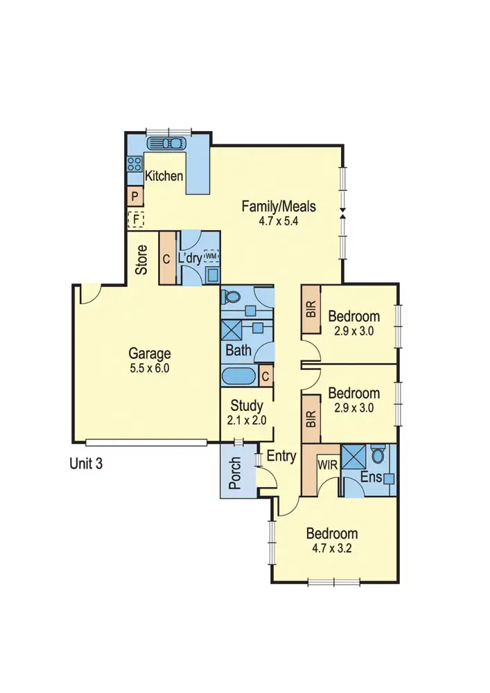 Floorplan of Homely unit listing, 3/35 Santon St, Greensborough VIC