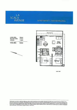 Floorplan of Homely apartment listing, 304/60 La Scala Ave, Maribyrnong VIC