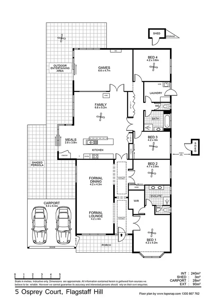 Floorplan of Homely house listing, 5 Osprey Ct, Flagstaff Hill SA