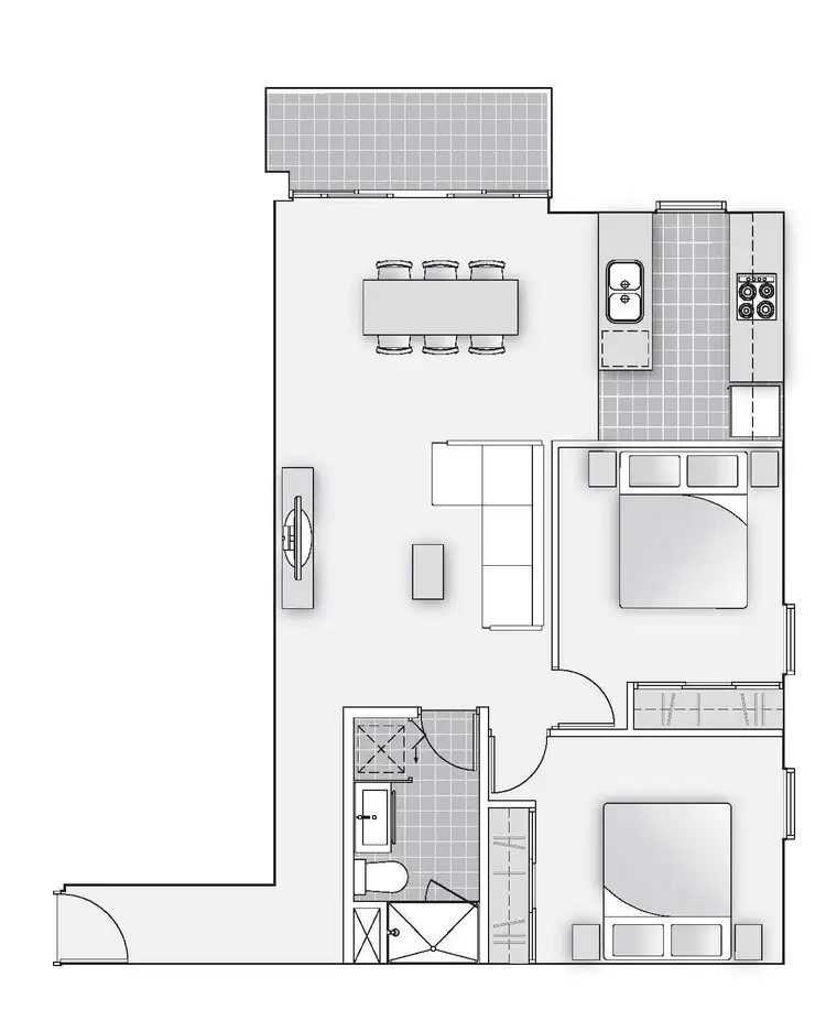 Floorplan of Homely apartment listing, 3101/283 City Rd, Southbank VIC