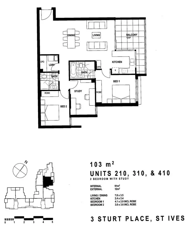 Floorplan of Homely apartment listing, 210/1-3 Sturt Pl, St Ives NSW