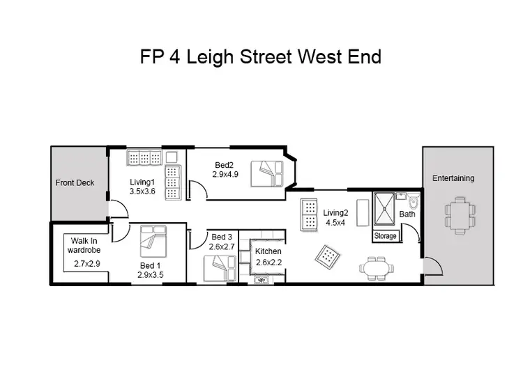 Floorplan of Homely house listing, 4 Leigh St, West End QLD