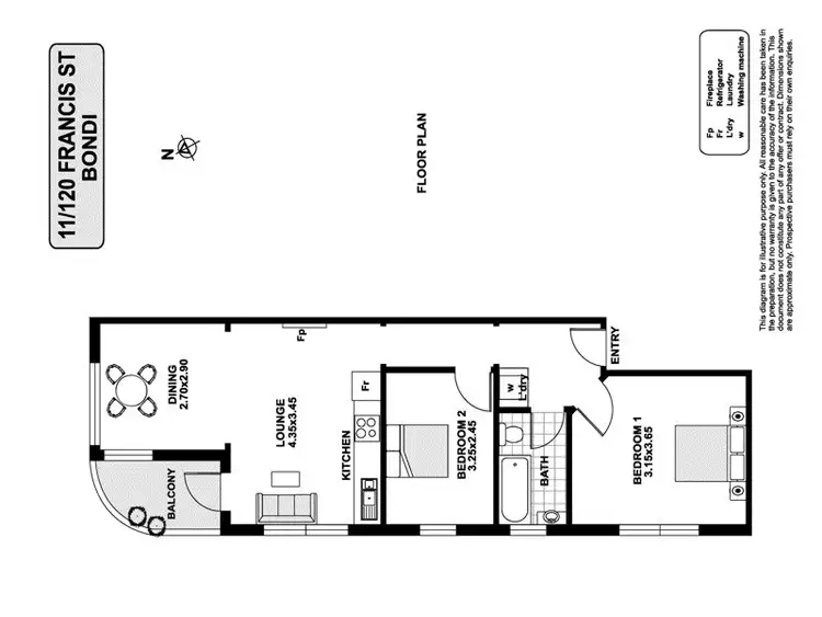 Floorplan of Homely apartment listing, 11/120 Francis St, Bondi Beach NSW