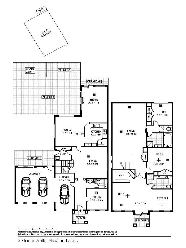 Floorplan of Homely house listing, 5 Oriole Walk, Mawson Lakes SA