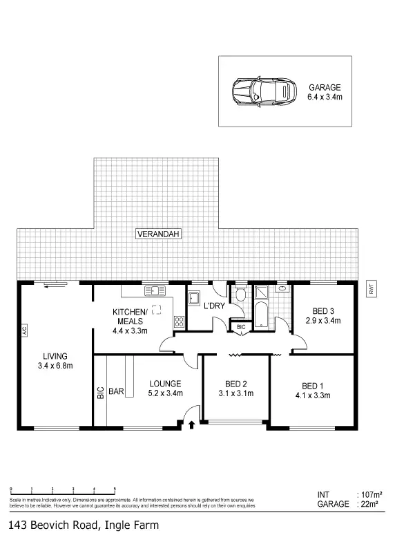 Floorplan of Homely house listing, 143 Beovich Rd, Ingle Farm SA