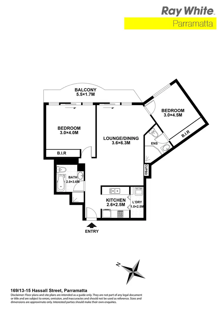 Floorplan of Homely unit listing, 169/13-15 Hassall St, Parramatta NSW