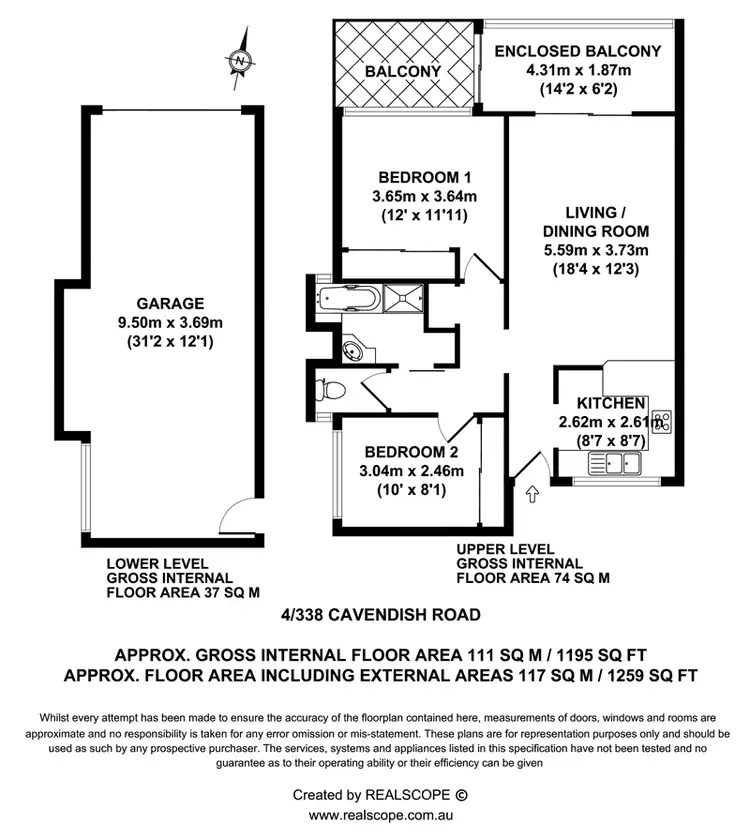 Floorplan of Homely unit listing, 4/338 Cavendish Rd, Coorparoo QLD