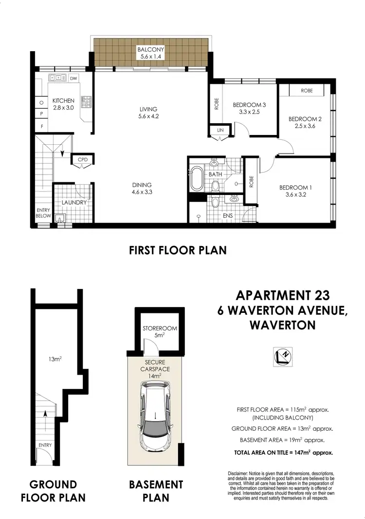 Floorplan of Homely apartment listing, 23/6 Waverton Ave, Waverton NSW