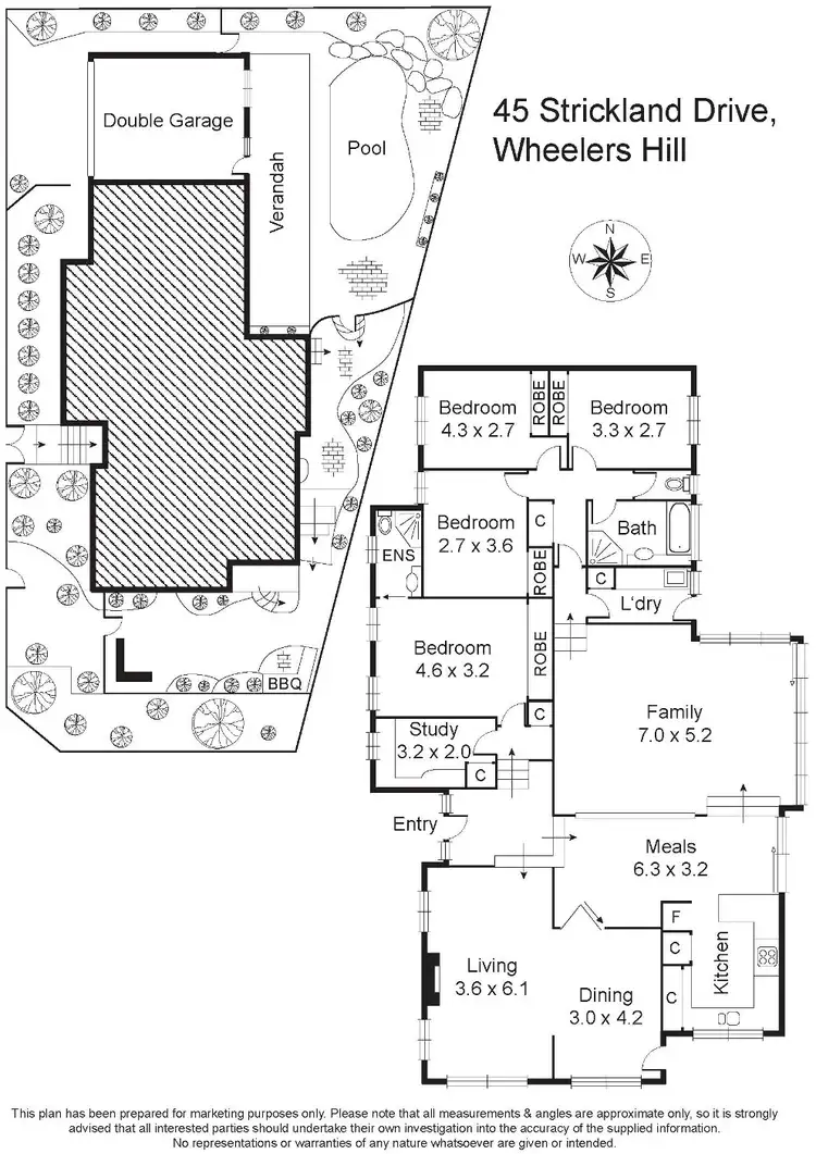 Floorplan of Homely house listing, 45 Strickland Dr, Wheelers Hill VIC