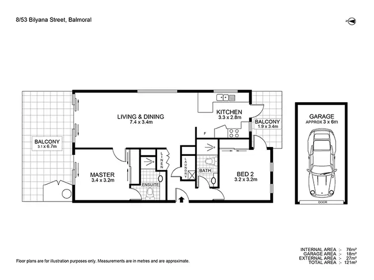 Floorplan of Homely apartment listing, 8/53 Bilyana St, Balmoral QLD