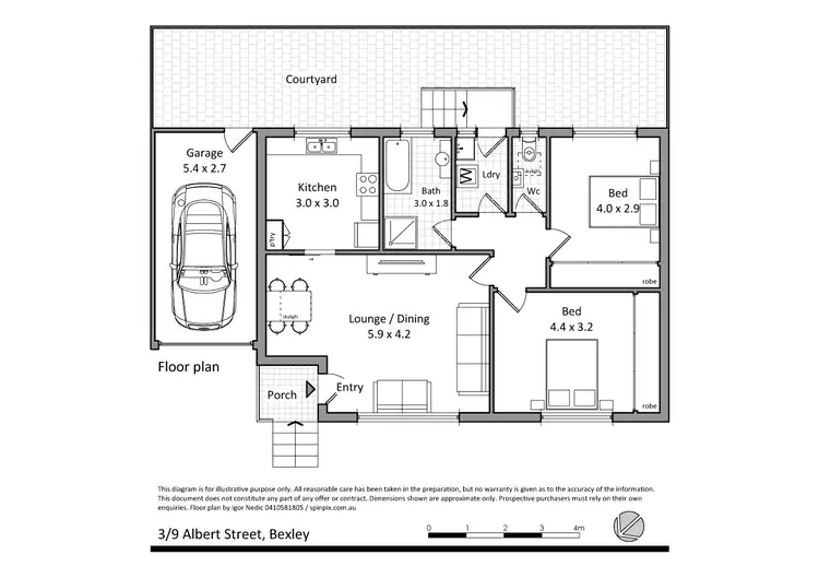 Floorplan of Homely villa listing, 3/9 Albert St, Bexley NSW
