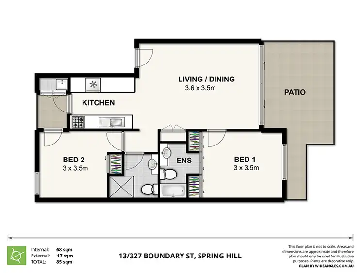 Floorplan of Homely apartment listing, 13/327 Boundary St, Spring Hill QLD