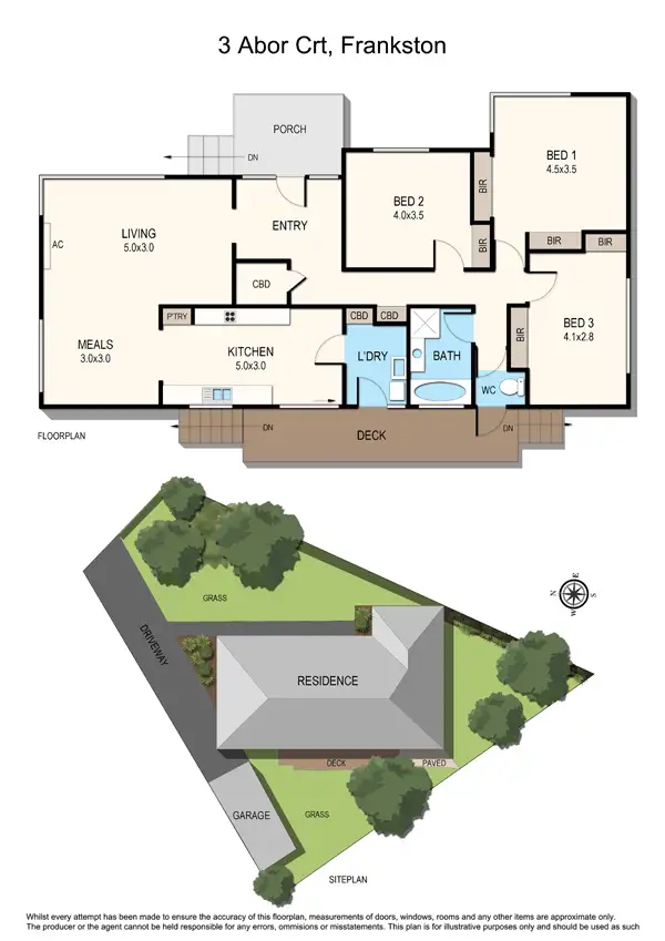 Floorplan of Homely house listing, 3 Abor Ct, Frankston VIC