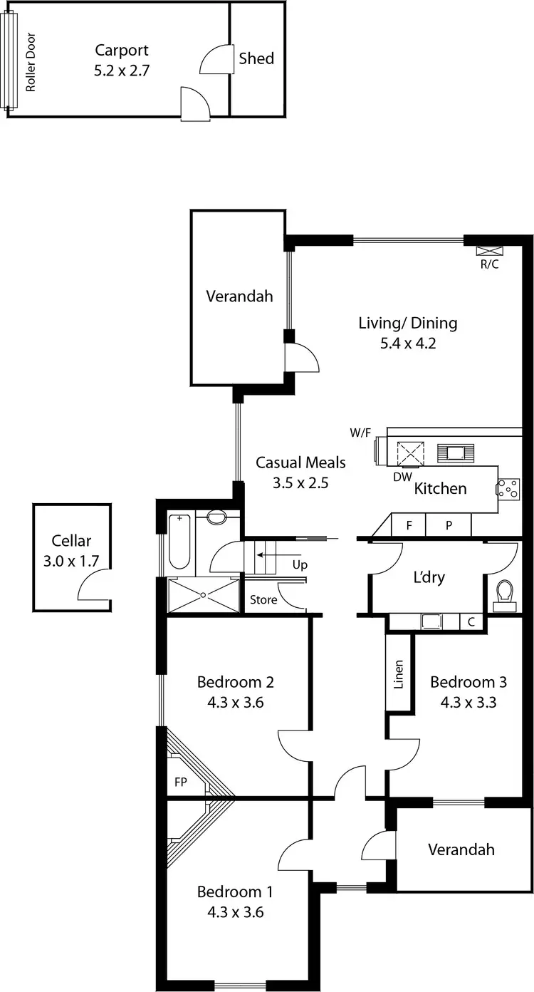 Floorplan of Homely house listing, 44a Rose St, Mile End SA