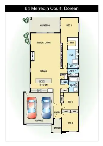 Floorplan of Homely house listing, 64 Merredin Cct, Doreen VIC