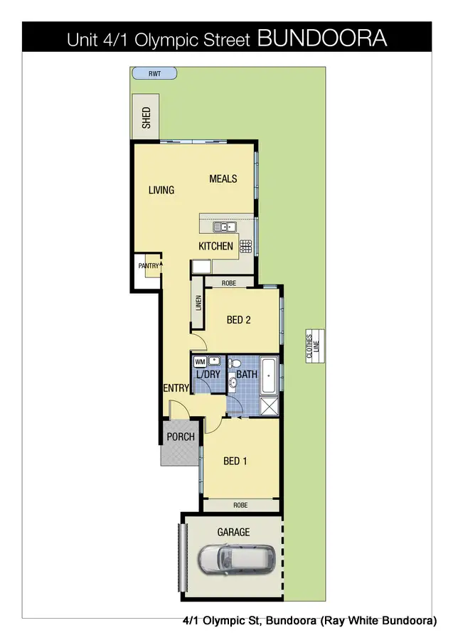 Floorplan of Homely townhouse listing, 4/1 Olympic St, Bundoora VIC