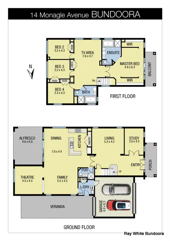 Floorplan of Homely house listing, 14 Monagle Ave, Bundoora VIC