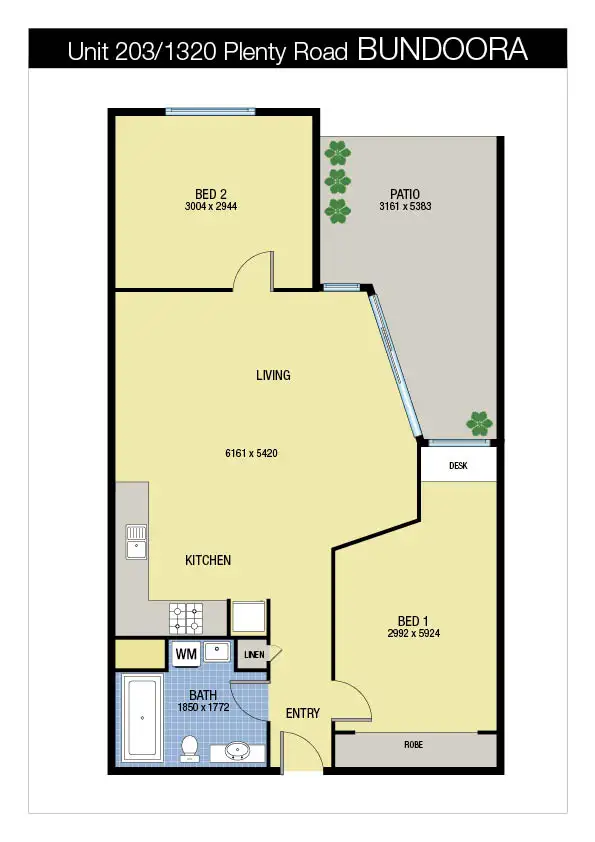 Floorplan of Homely apartment listing, 203/1320 Plenty Rd, Bundoora VIC