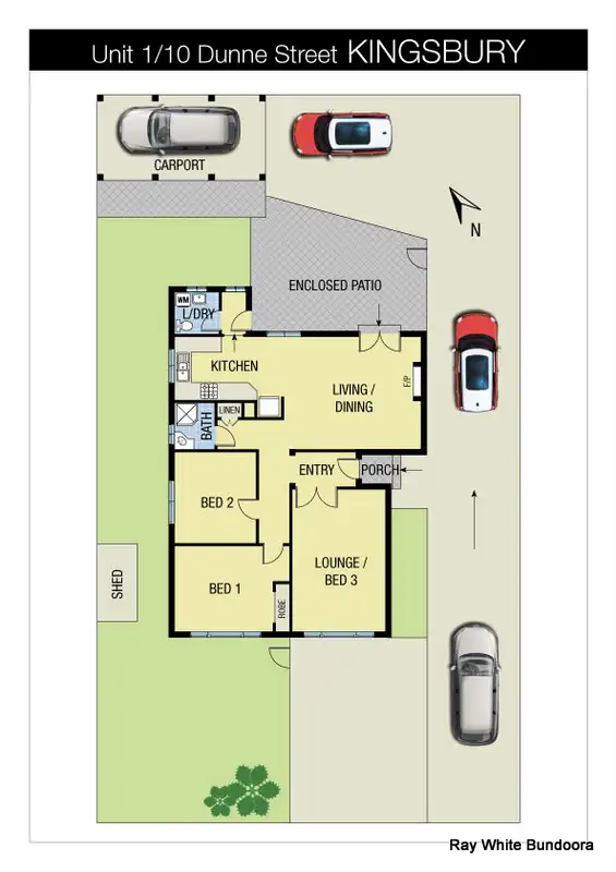 Floorplan of Homely house listing, 1/10 Dunne St, Kingsbury VIC